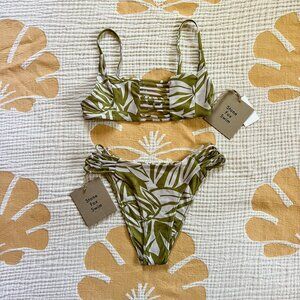 Stone Fox Swim Ohana Print Bikini NWT (S top M Bottom)